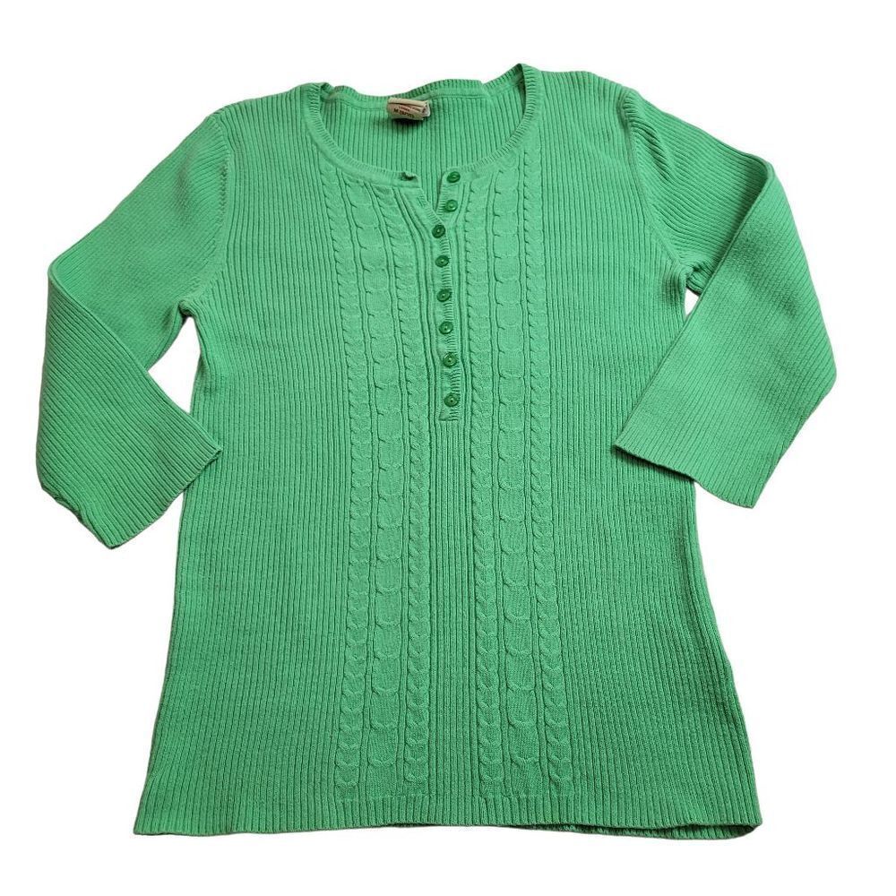 Faded Glory ribbed green sweater M